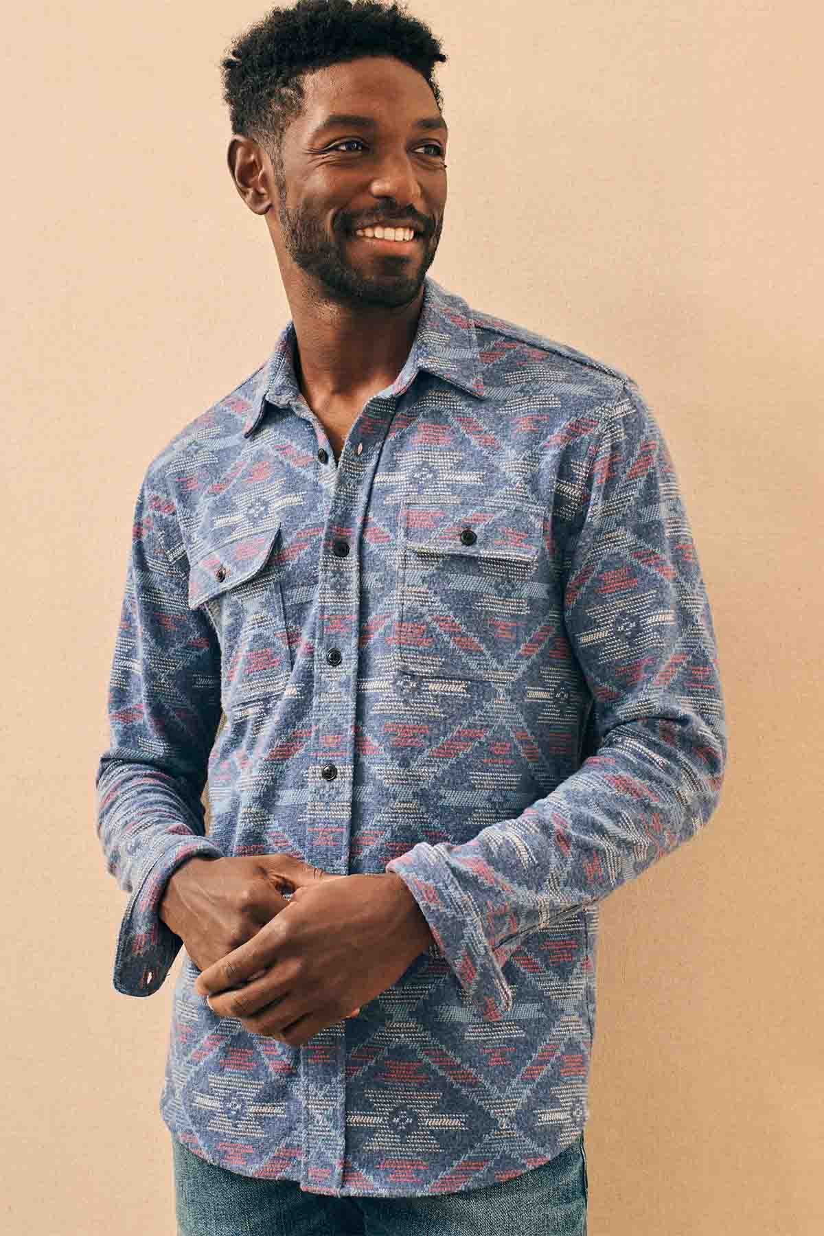 Faherty - Legend Sweater Shirt - Western Jewel Sky - Front