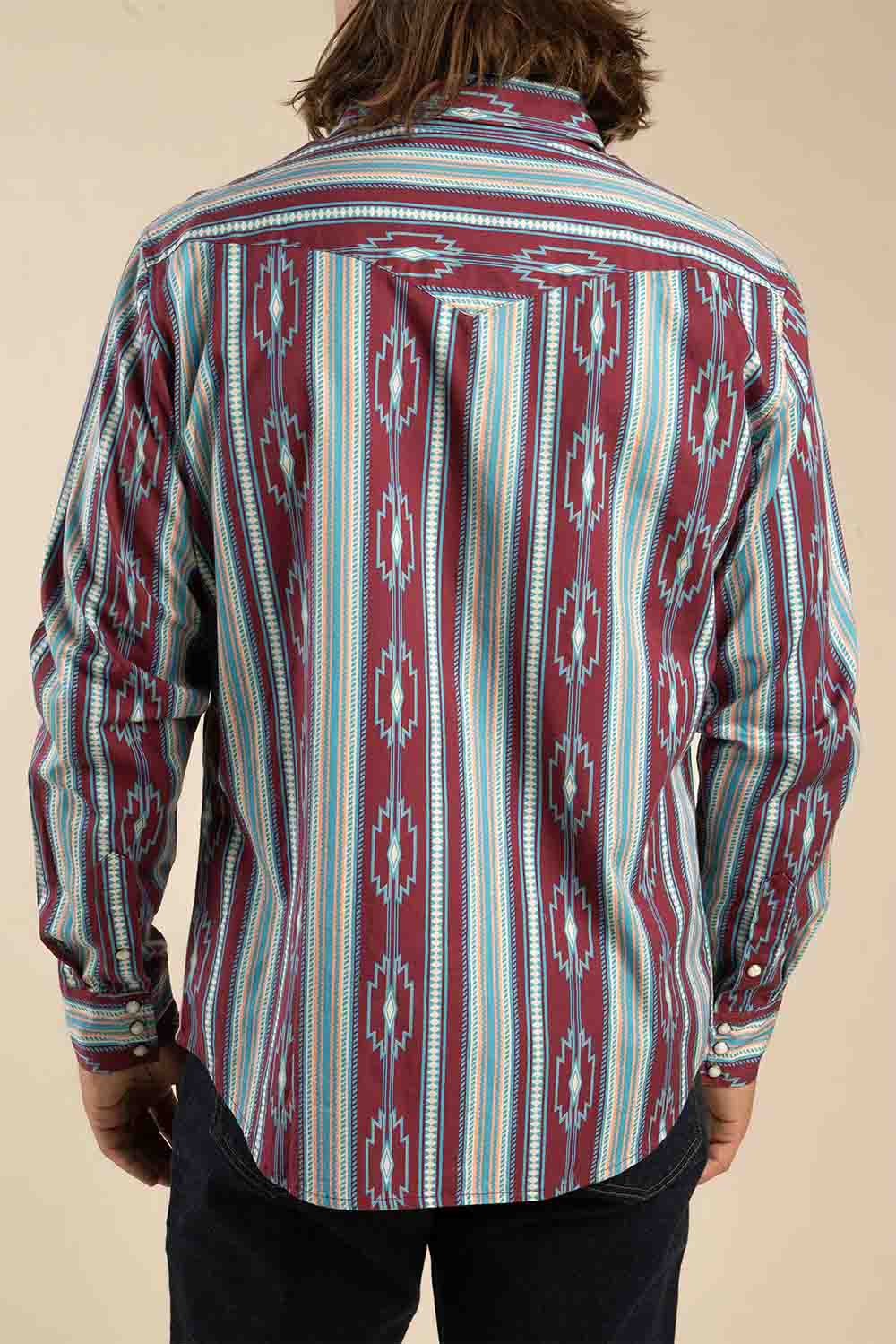 Sendero - Wyatt Pearl Snap Serape Shirt - Tacoma - Back