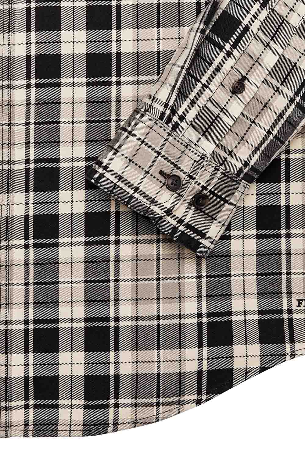 Filson - Light Weight Alaskan Guide Shirt - Cream/Black/Gray Plaid - Sleeve