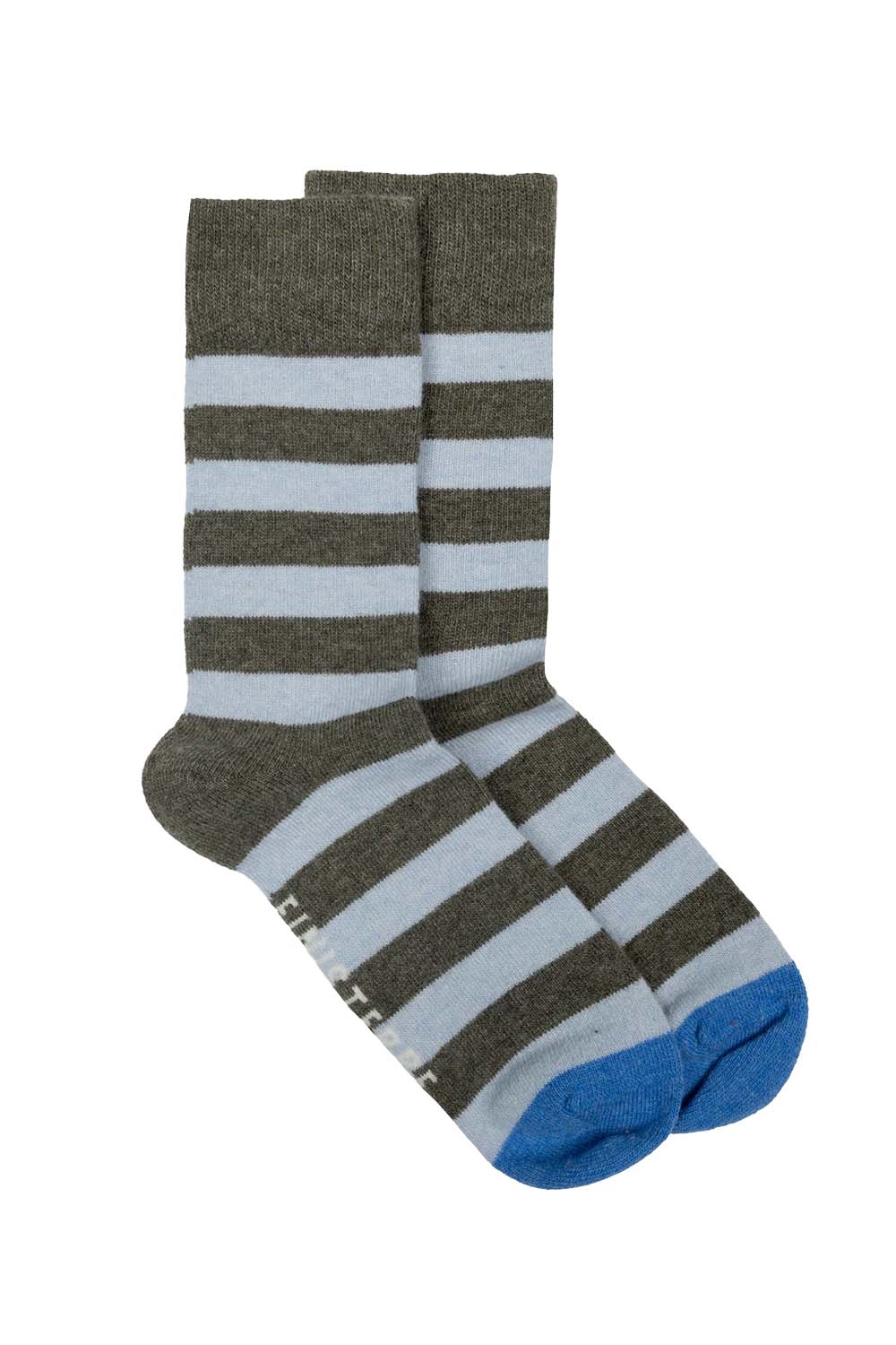 Finisterre - CLASSIC STRIPED SOCK Olive/Winter Sky