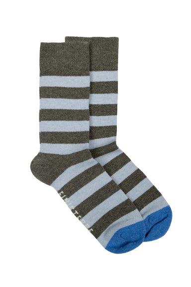 Finisterre - CLASSIC STRIPED SOCK Olive/Winter Sky