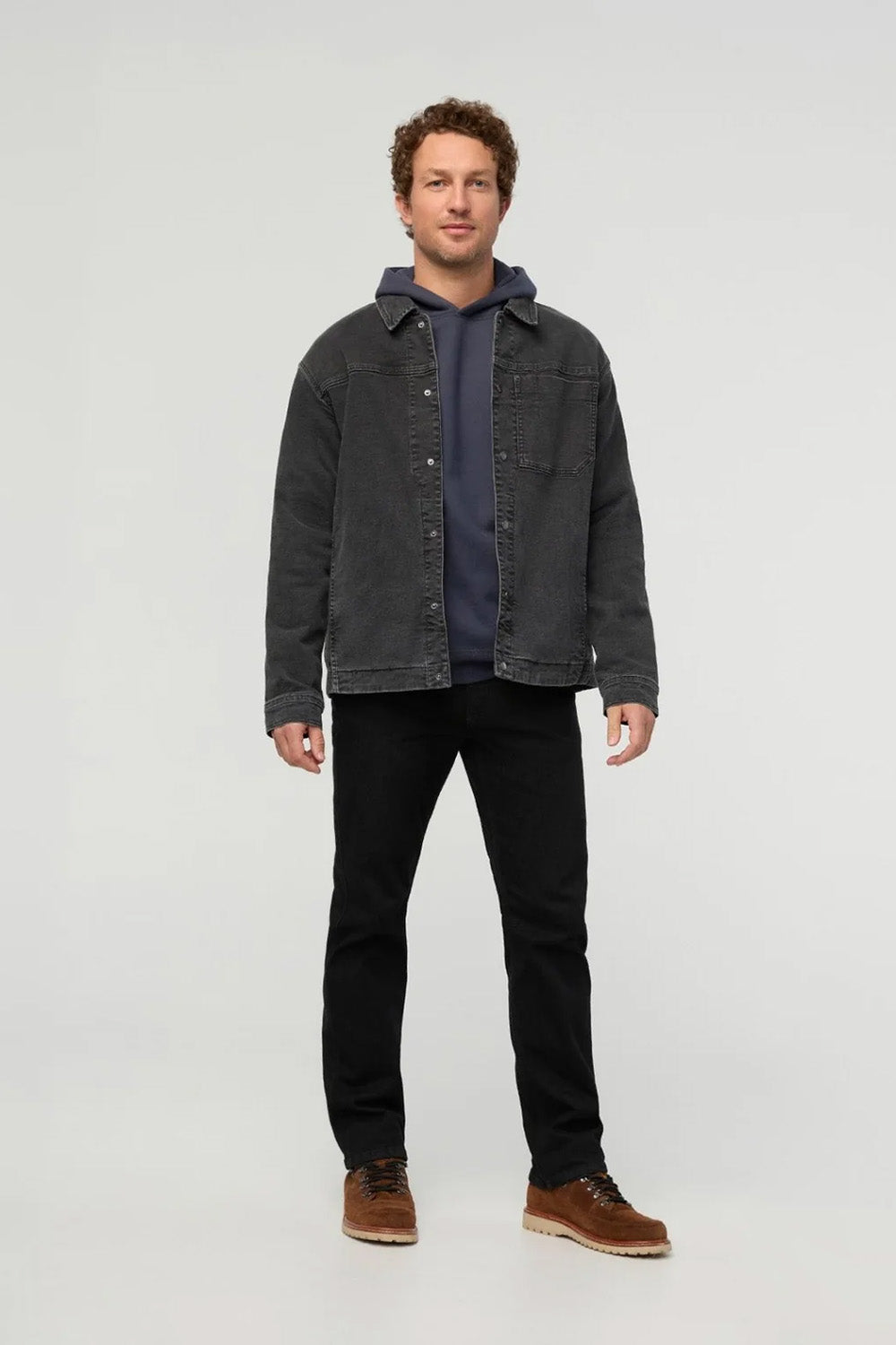 Duer Stretch Canvas Work Jacket in Black — Lifestyle view
