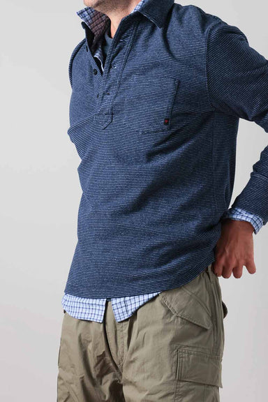 Relwen - Mariner Polo - Navy Stripe - Styled