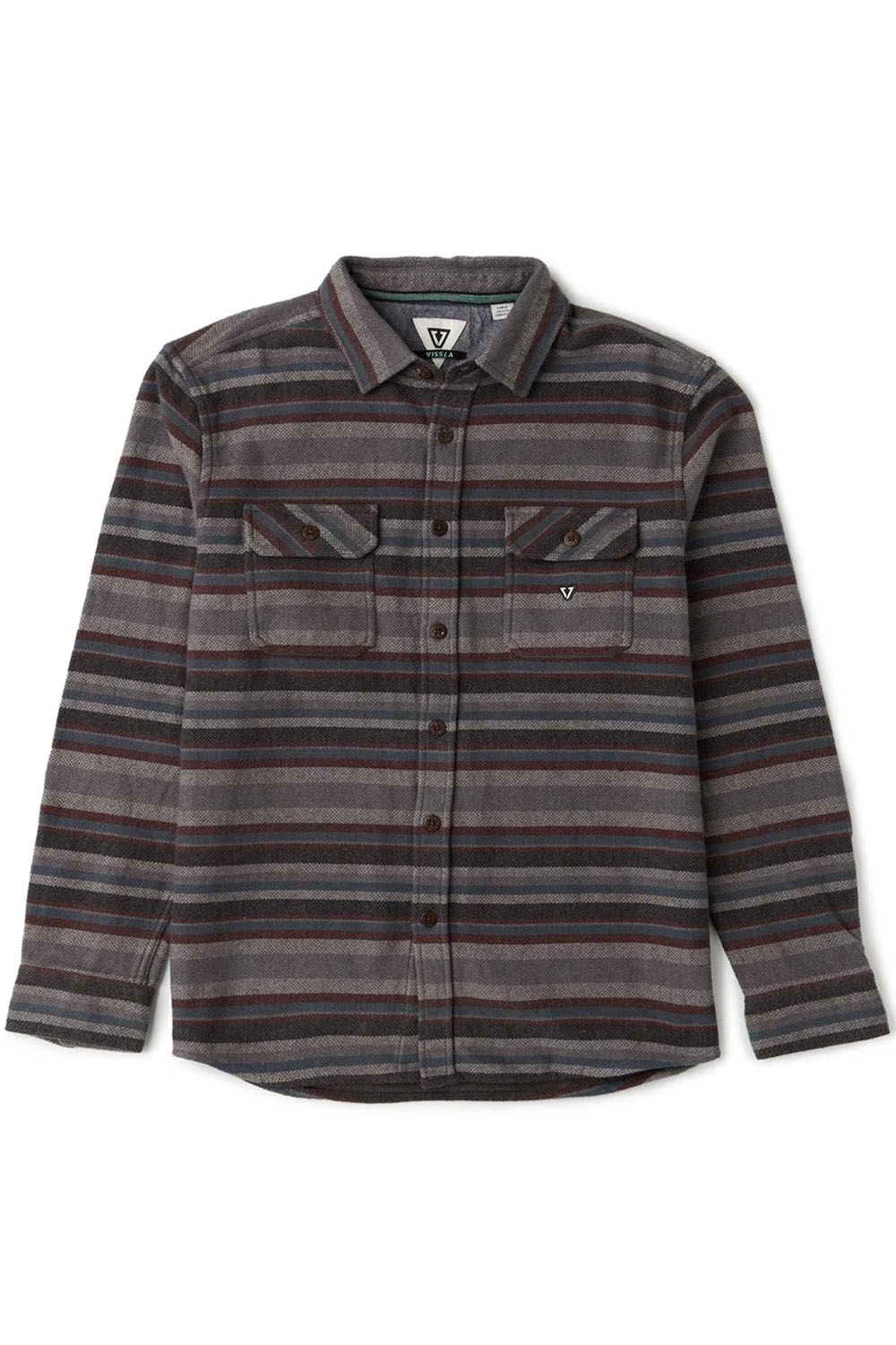 Vissla - Descanso Heavy Flannel - Dark Grey - Flatlay Front