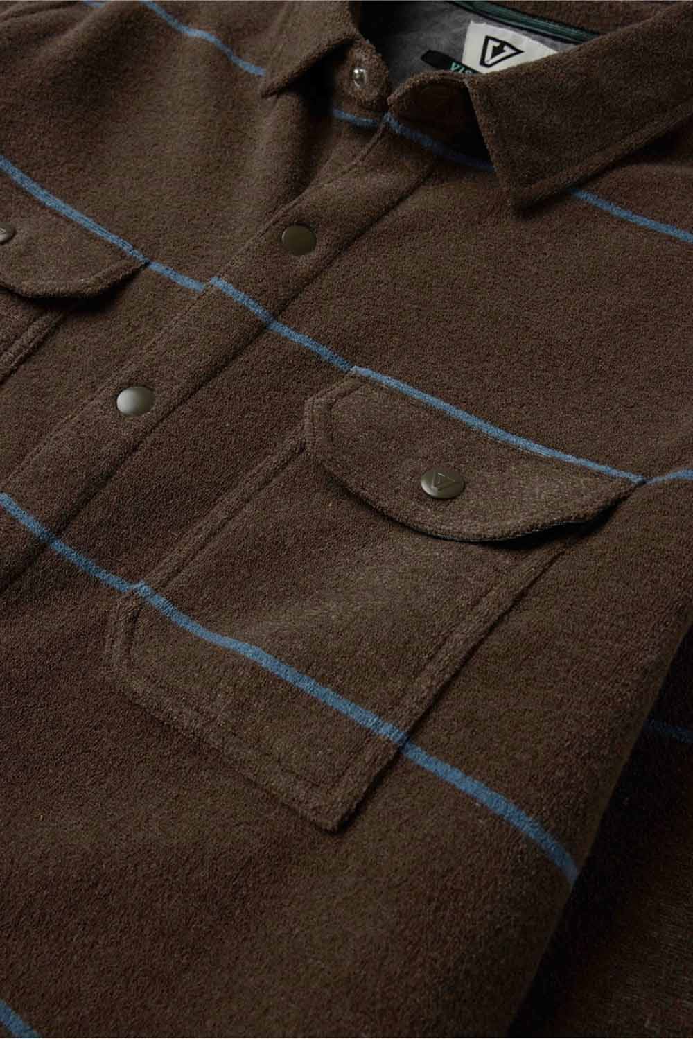 Vissla - Looper Terry Overshirt - Dark Earth - Detail Pocket