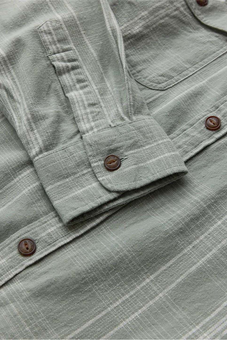vissla central coast eco ls flannel aloe detail