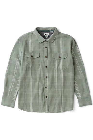 vissla central coast eco ls flannel aloe front