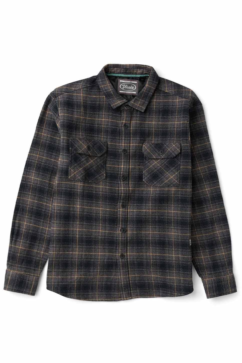 vissla creators heavy days flannel black front