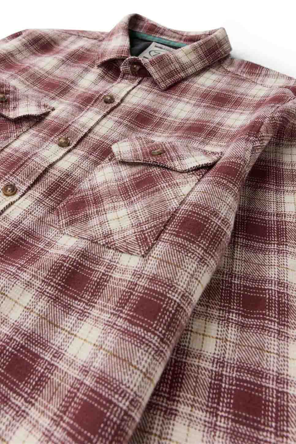 vissla creators heavy days flannel brick detail