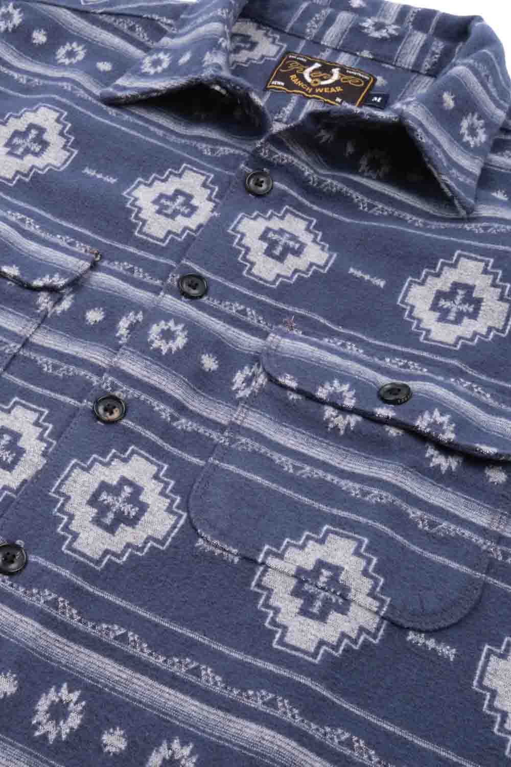 Freenote Cloth - Benson - Blue Southwest - Detail