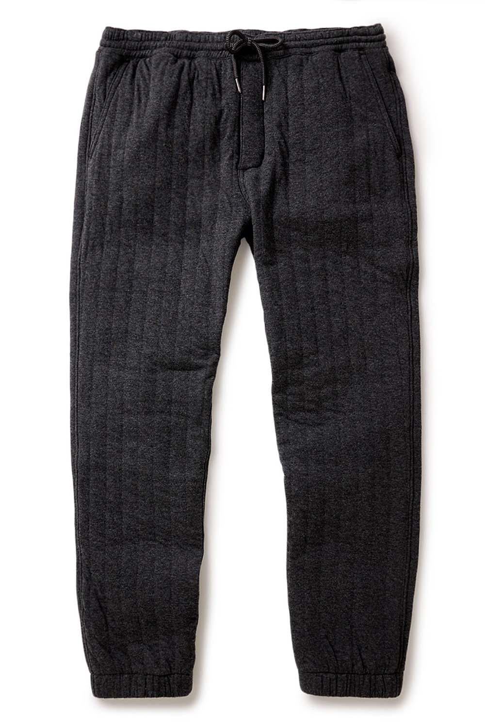 Taylor Stitch THE APRES PANT Heather Coal Quilted Jersey Flatlay