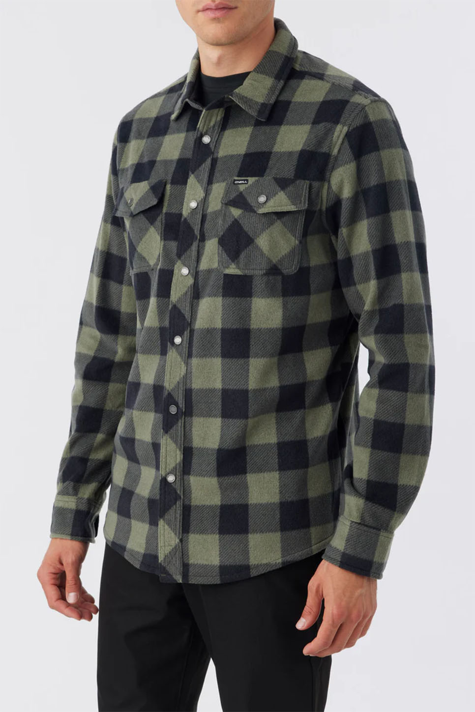 O'Neill - Glacier Plaid Superfleece - Dark Olive - Side