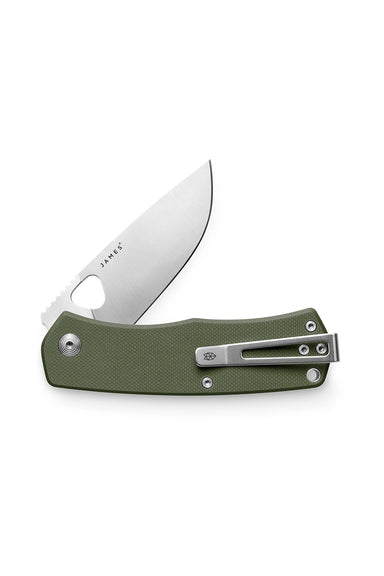 The James Brand - The Folsom Knife - OD Green/Stainless Straight