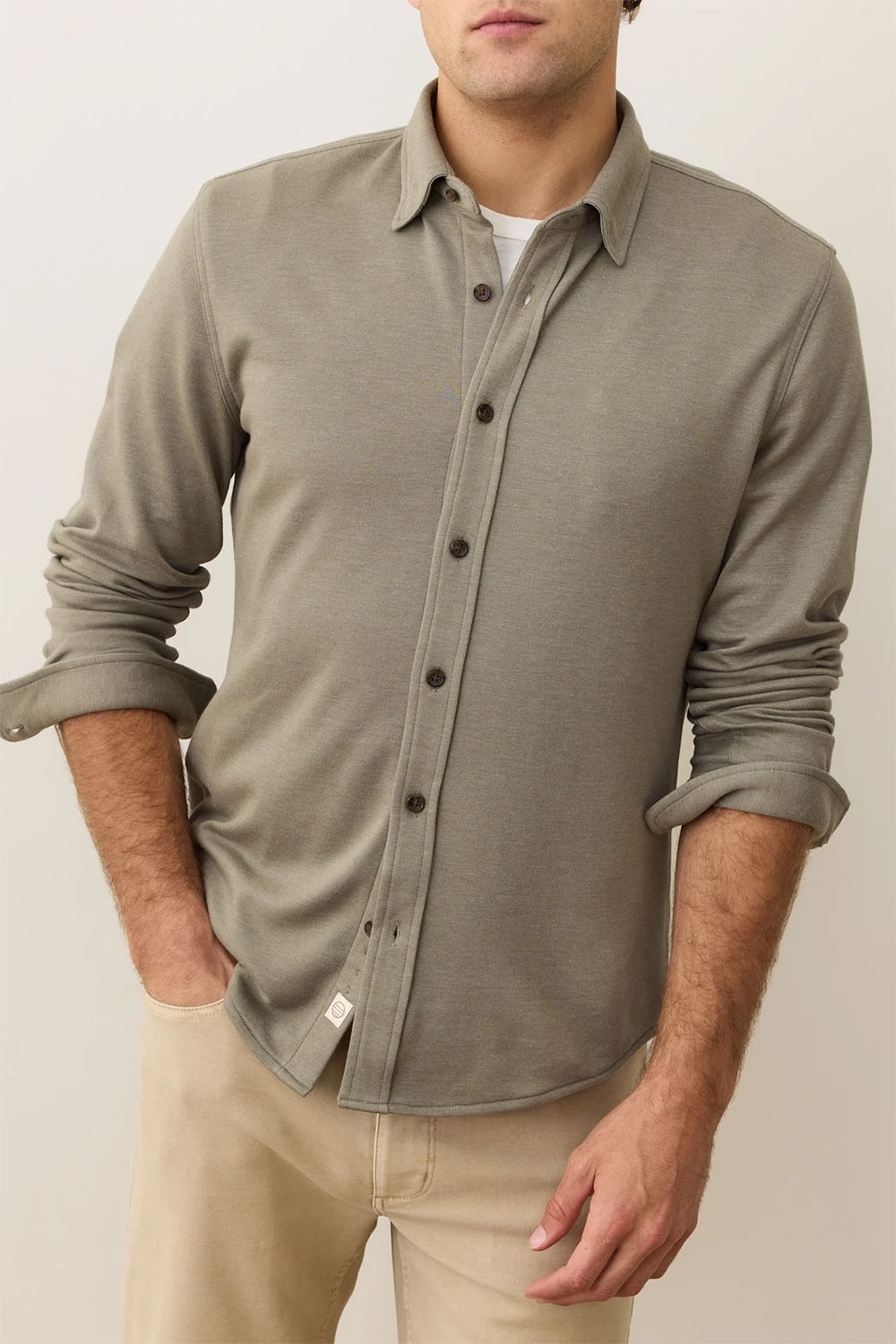 Marine Layer PACIFICA STRETCH SHIRT Vetiver Front