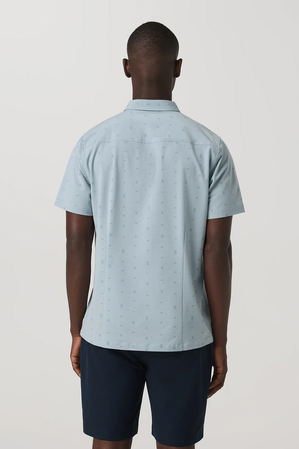 Vuori Bridge Button Down in Raindrop Stone — Back view