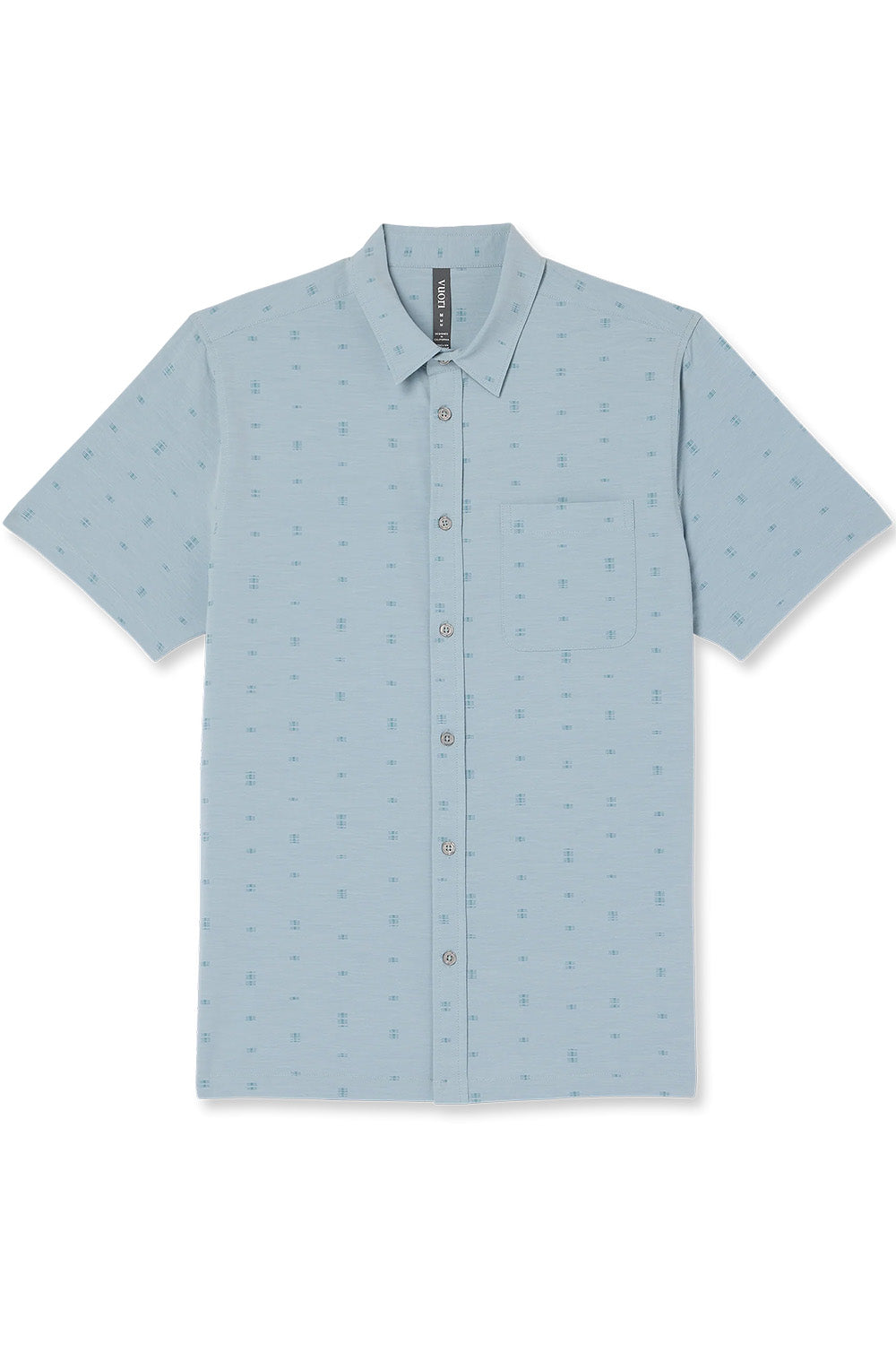 Vuori Bridge Button Down in Raindrop Stone — Flatlay view