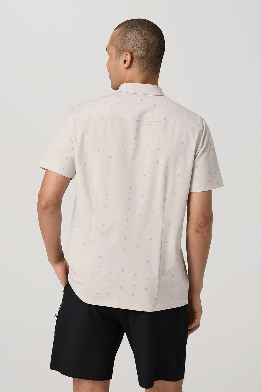 Vuori Bridge Button Down in Salt Stone — Back view