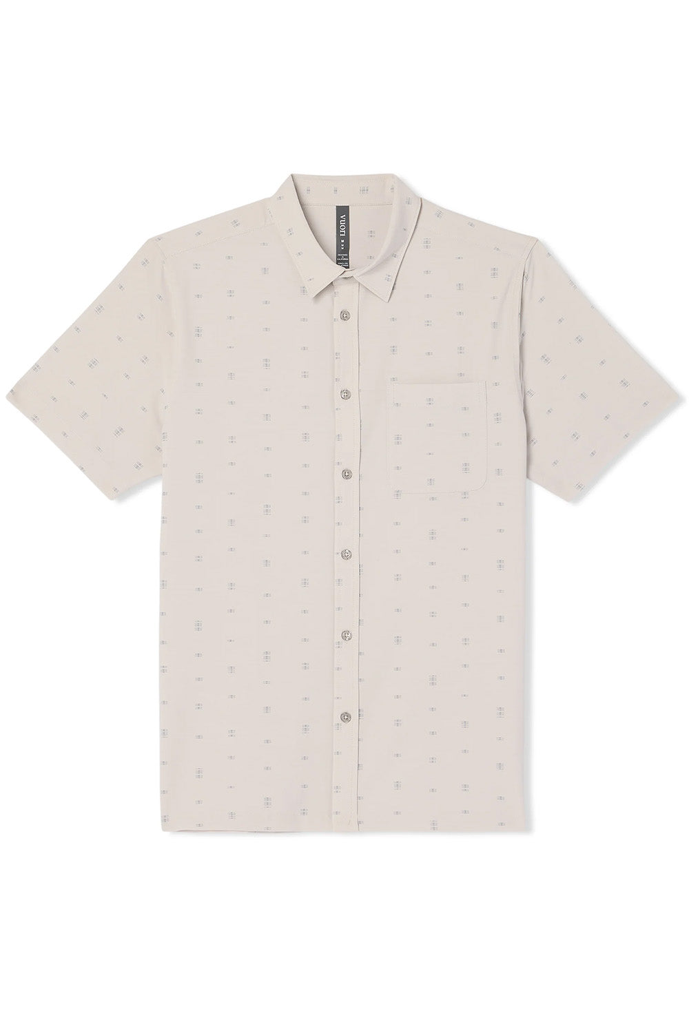 Vuori Bridge Button Down in Salt Stone — Flatlay view