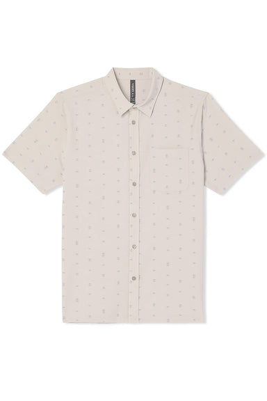 Vuori Bridge Button Down in Salt Stone — Flatlay view