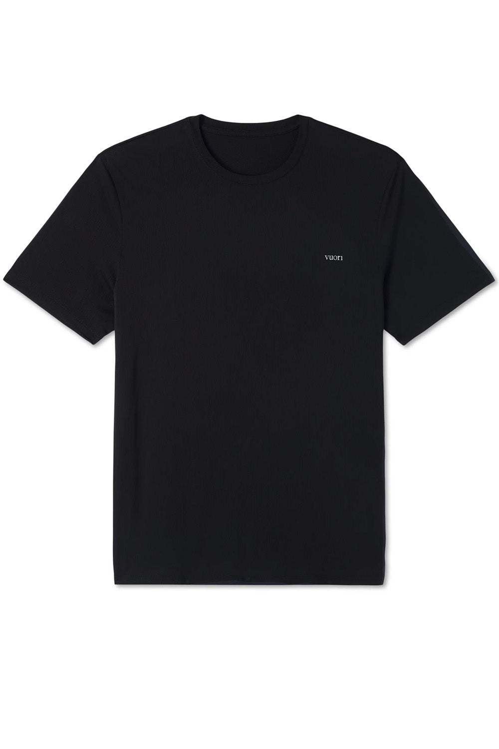 Vuori Strato Breathe Tee in Black — Flatlay view
