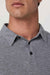 Vuori Strato Tech Polo in Heather Grey — Collar detail view