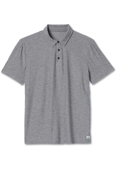 Vuori Strato Tech Polo in Heather Grey — Flatlay view