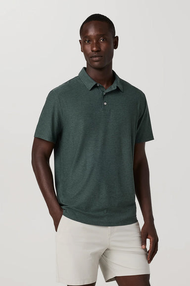 Vuori Strato Tech Polo in Hemlock Heather — Front view