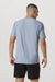 Vuori Strato Tech Tee in Blue Dusk Heather — Back view