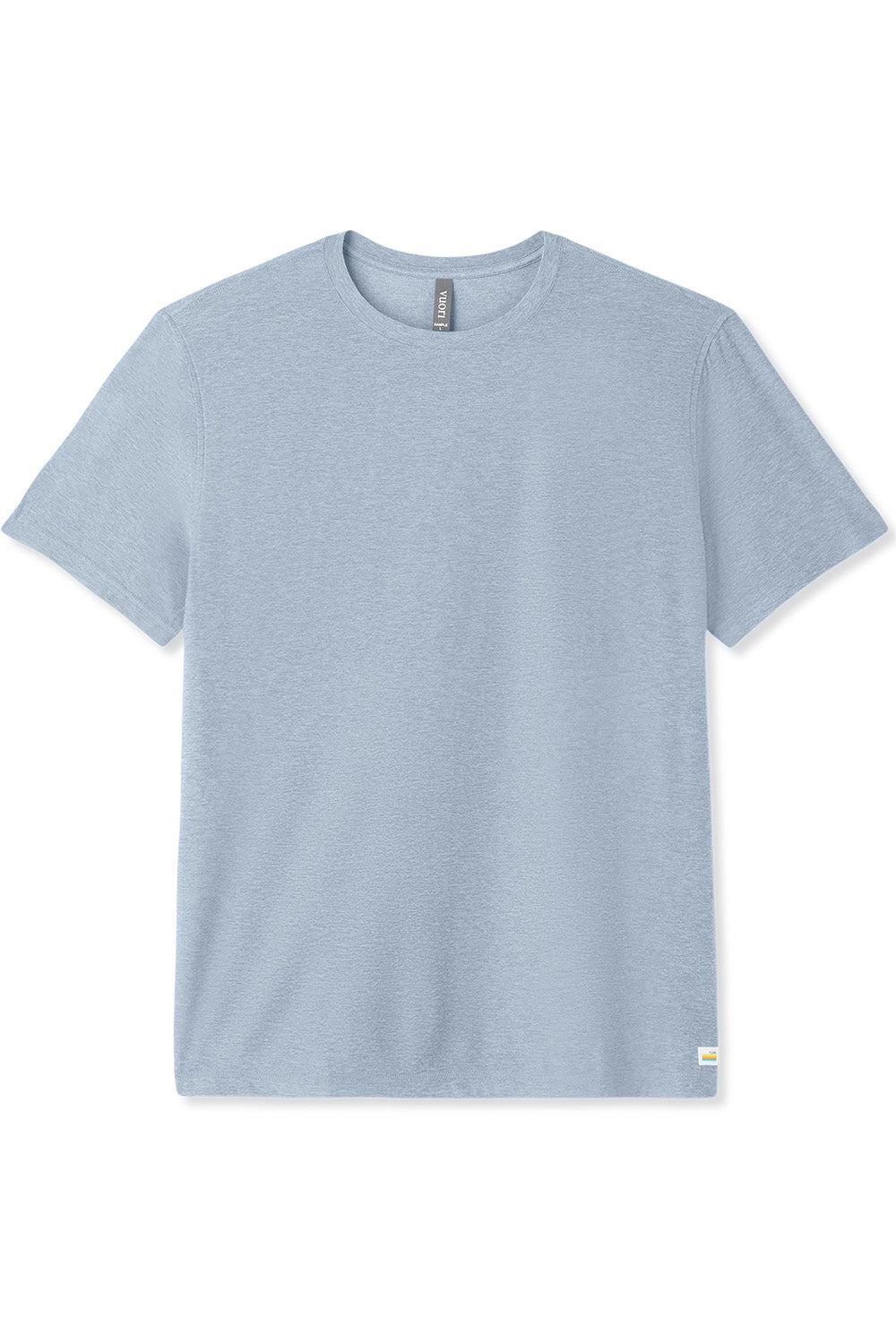 Vuori Strato Tech Tee in Blue Dusk Heather — Flatlay view