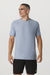 Vuori Strato Tech Tee in Blue Dusk Heather — Front view