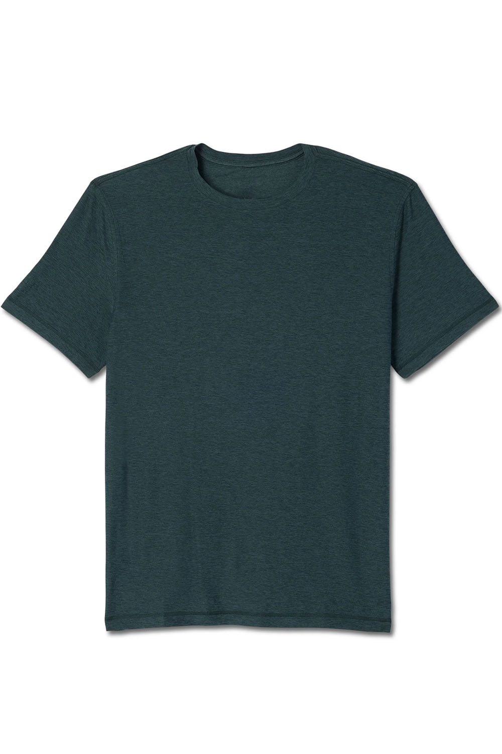 Vuori Strato Tech Tee in Hemlock Heather — Flatlay view