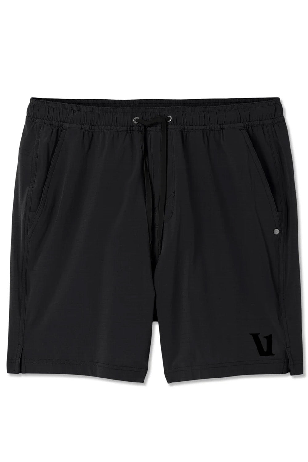 vuori hardkore short lined black flatlay