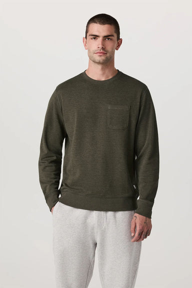 vuori jeffreys crew 2.0 olive heather front