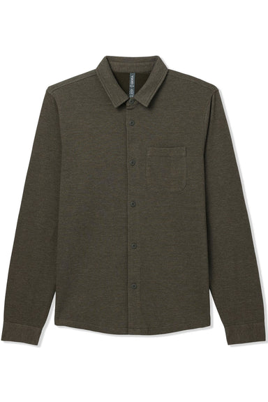 vuori jeffreys overshirt olive heather flatlay