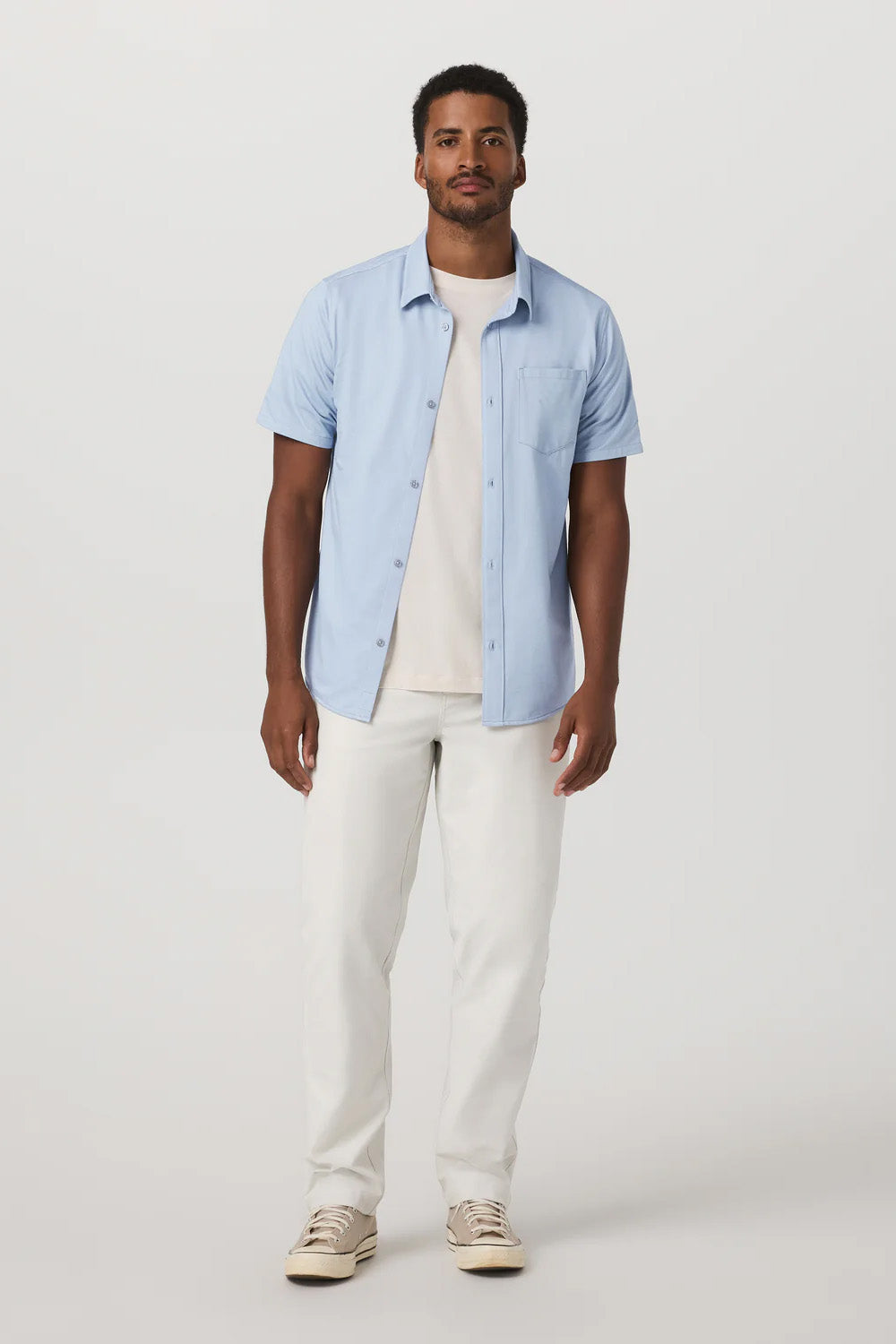 vuori knit oxford ss blue dusk