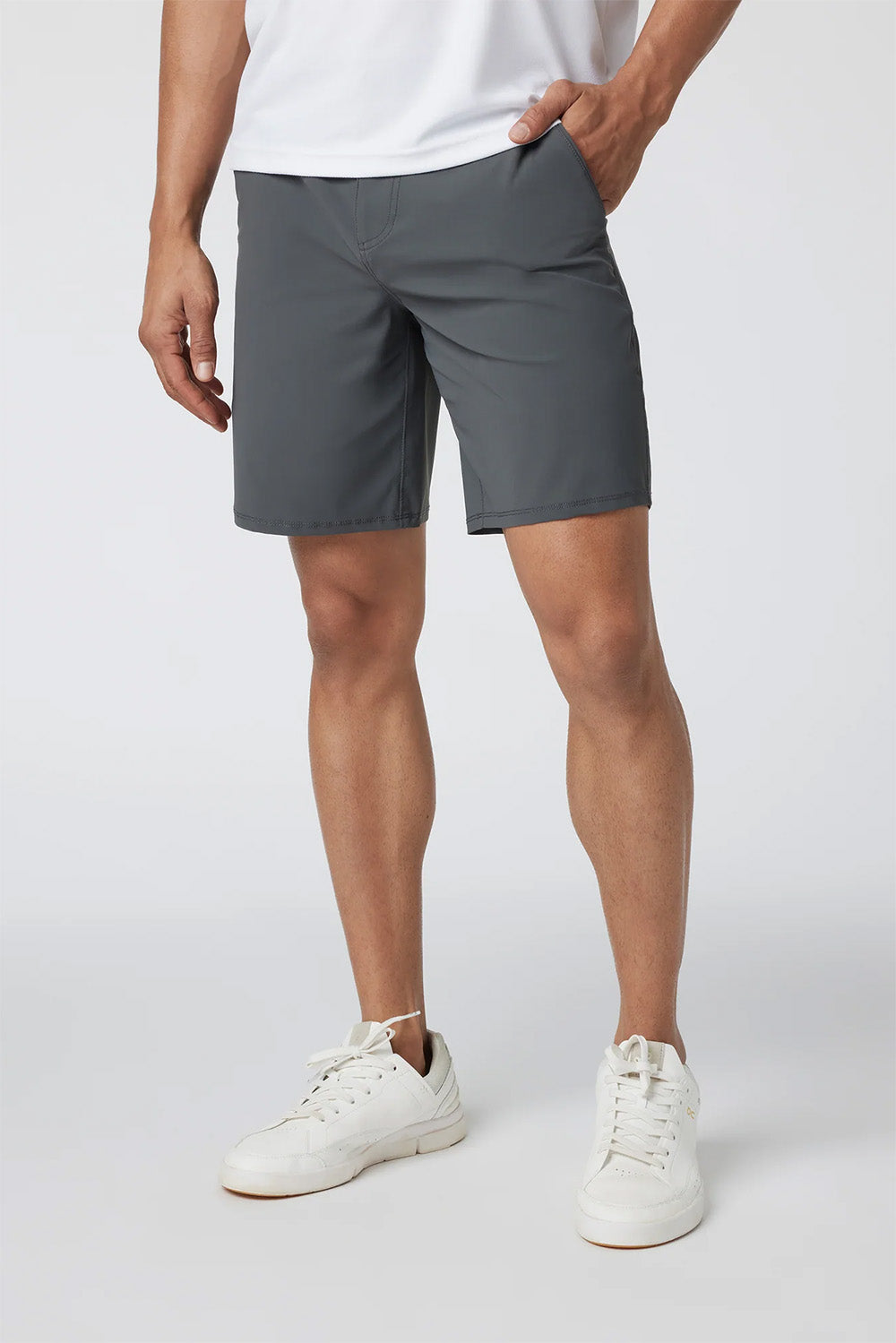 vuori meta short charcoal front