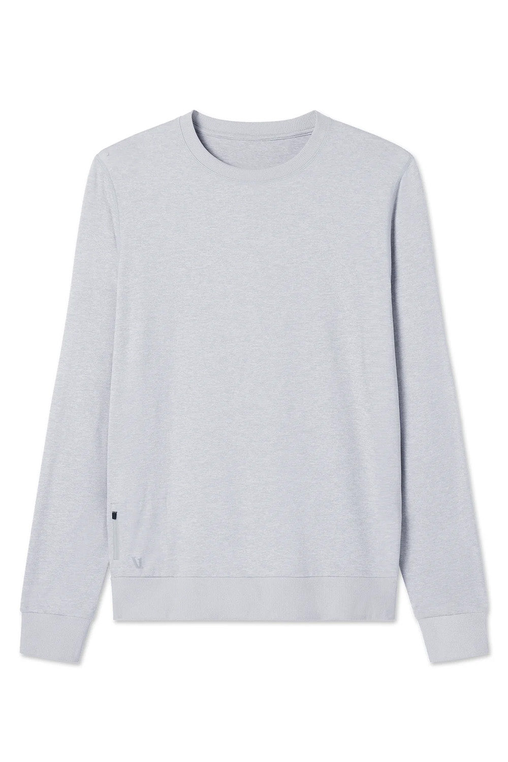 vuori ponto performance crew platinum heather flatlay