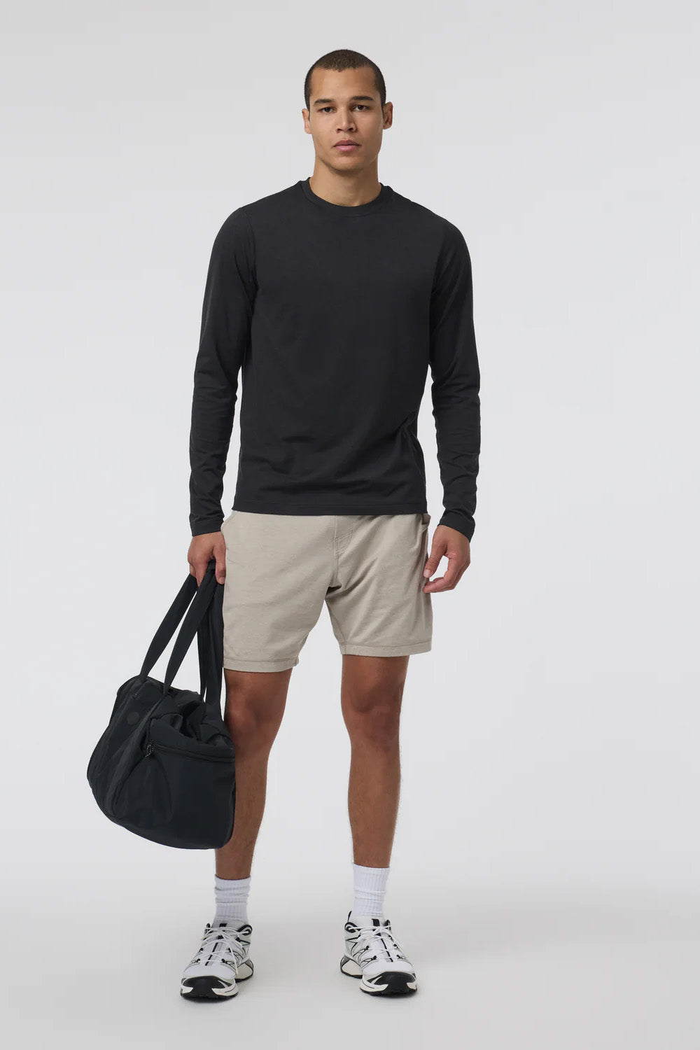 vuori ponto performance ls tee black heather