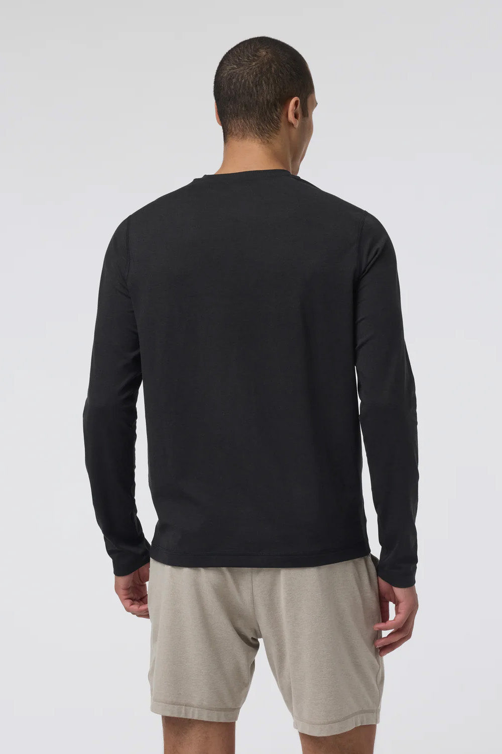 vuori ponto performance ls tee black heather back