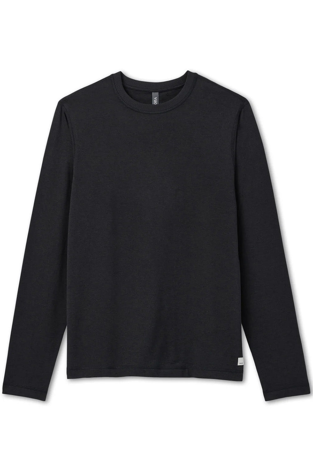 vuori ponto performance ls tee black heather flatlay