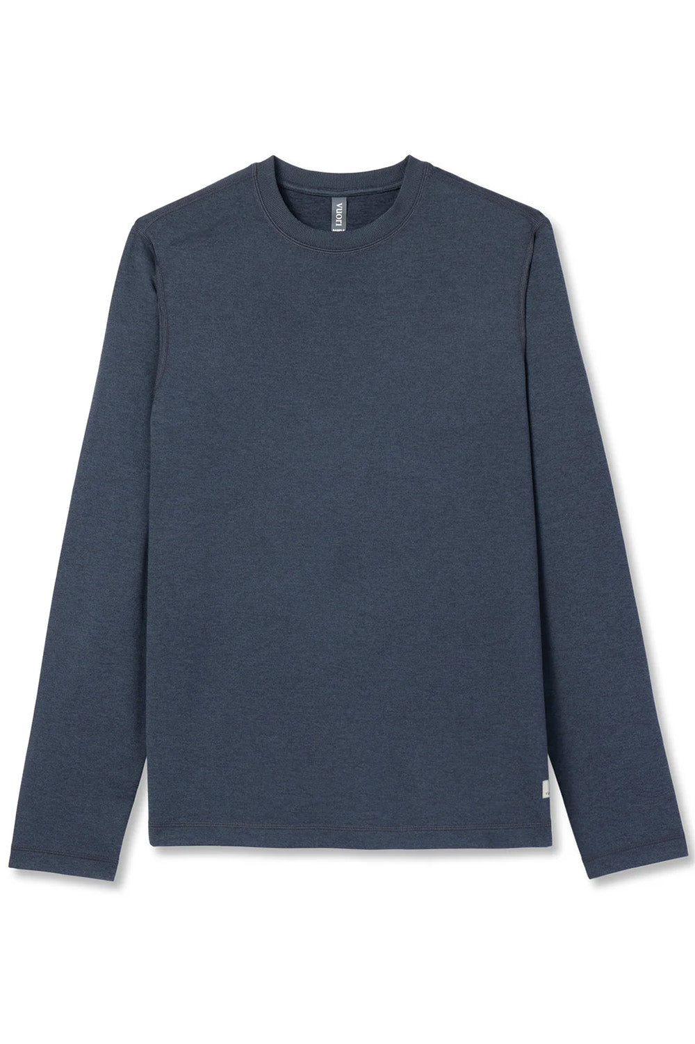 vuori ponto performance ls tee midnight heather flatlay