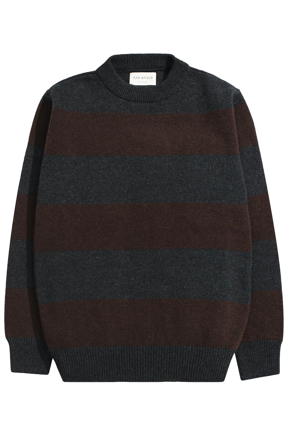 Far Afield - Combin Striped Knit -  Grey/Brown - Flatlay