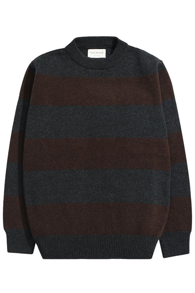 Far Afield - Combin Striped Knit -  Grey/Brown - Flatlay