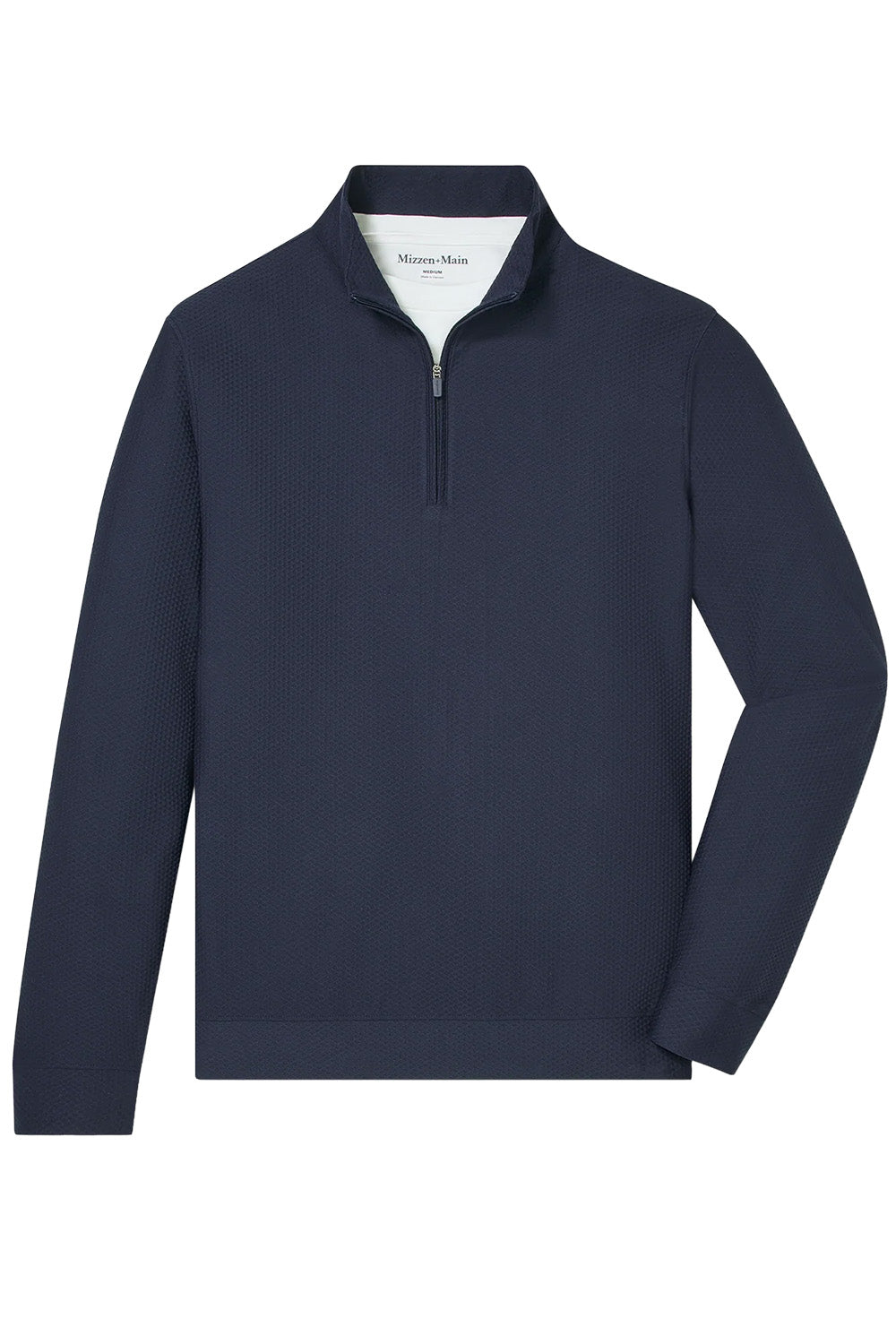 Mizzen+Main Easton Quarter Zip in Navy — Flatlay view