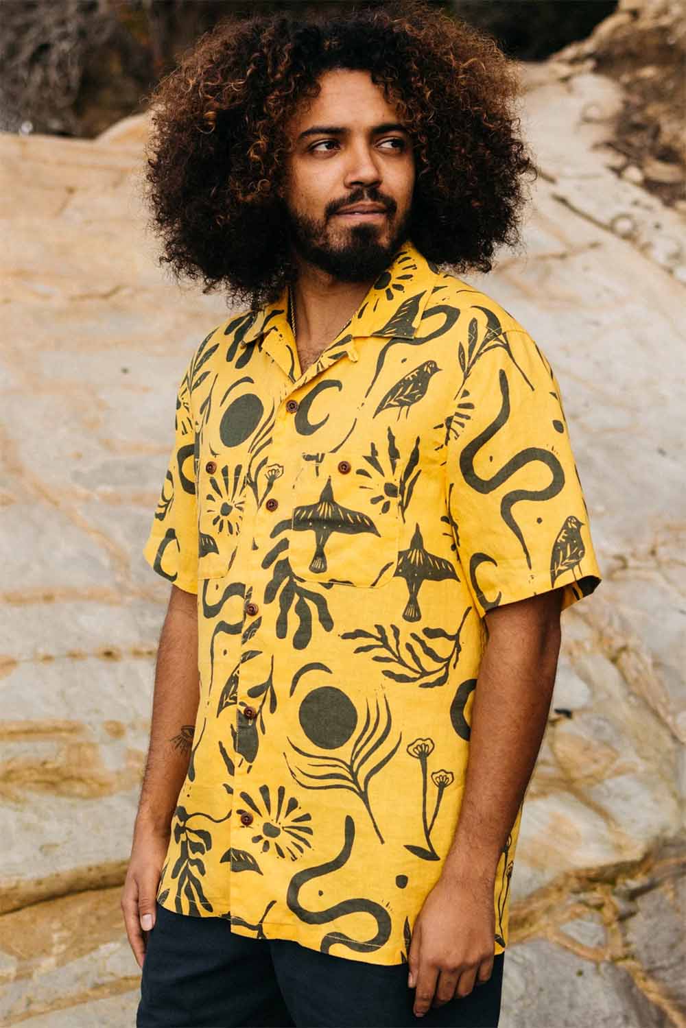 Finisterre - Atlas SS Shirt - Sundial/Olive - Front