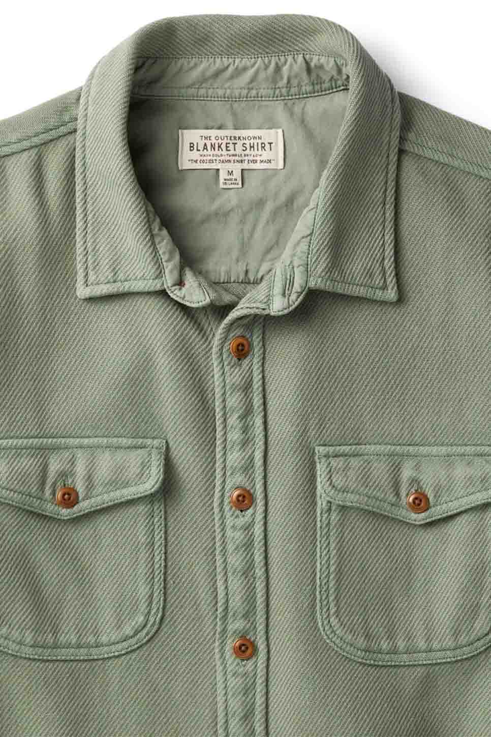 Outerknown - Chroma Blanket Shirt - Off Duty Drab - Collar