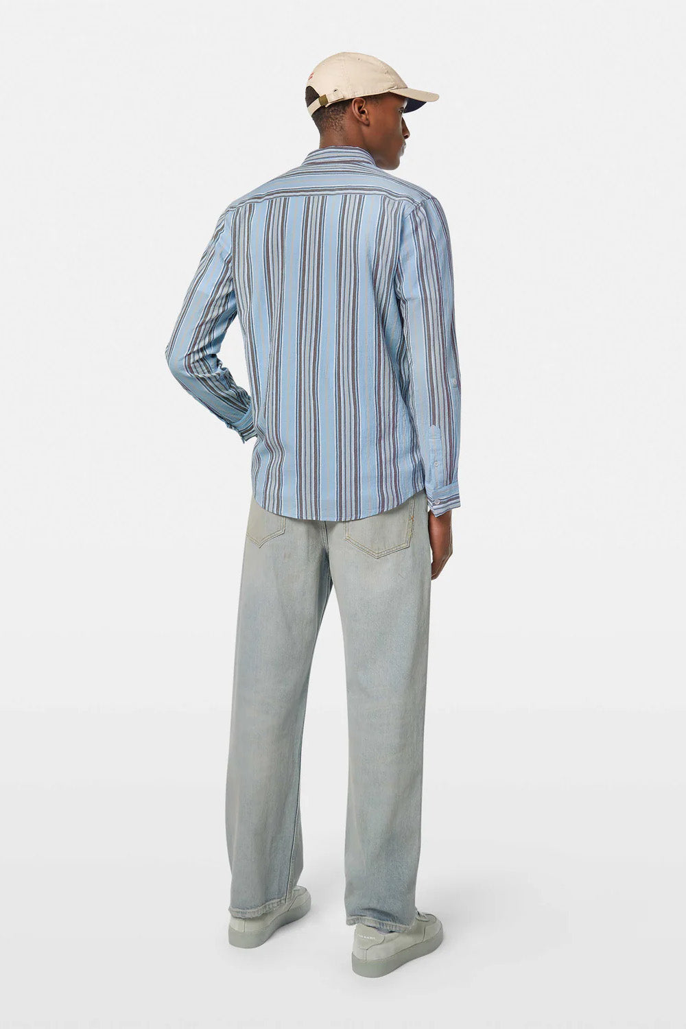 Scotch & Soda - Crinkle-Stripe Shirt - Soft Camel Stripe - Back