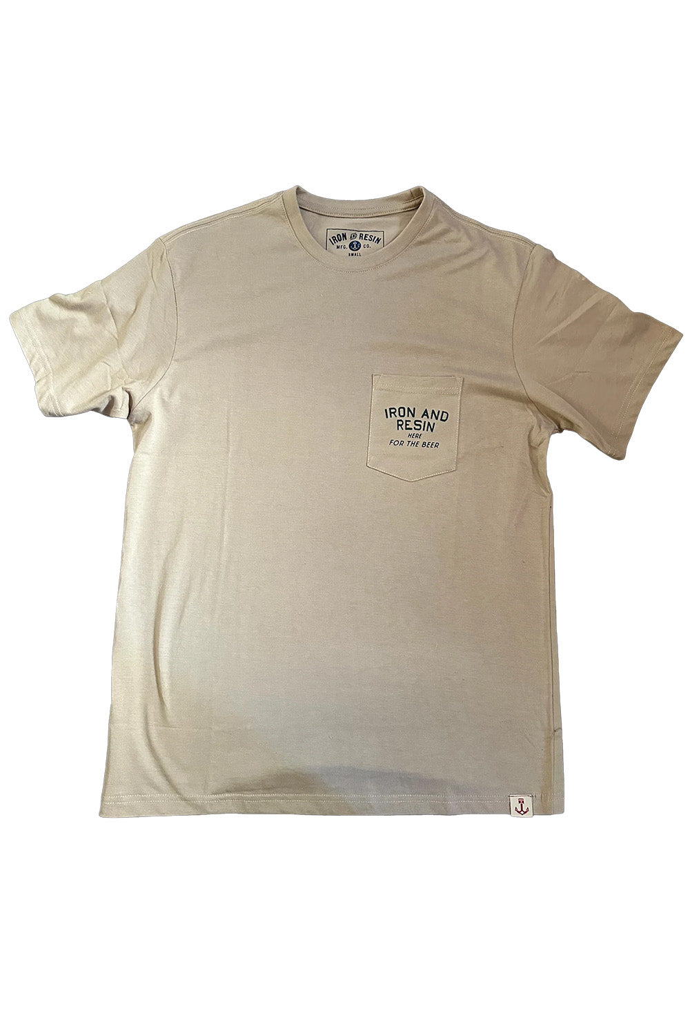 Iron & Resin - Here For the Beer Pocket Tee - Tan - Front