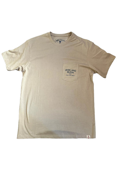 Iron & Resin - Here For the Beer Pocket Tee - Tan - Front