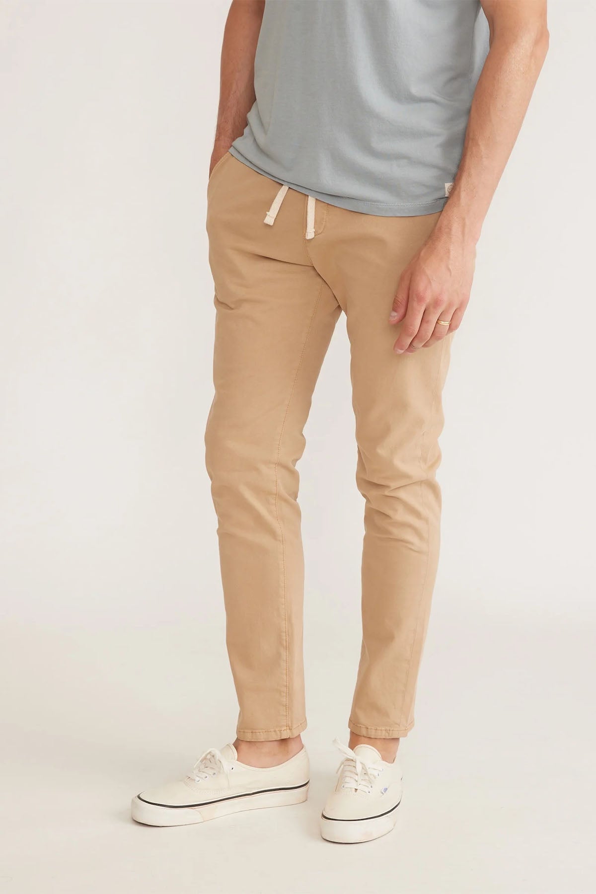 Marine Layer - Saturday Slim Fit Pant - Faded Khaki - Side